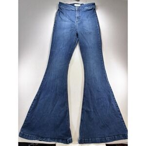 Kancan Wide Leg Ultra High Rise Extreme Flare Blue Jeans Size 27x33.5 Cowgirl